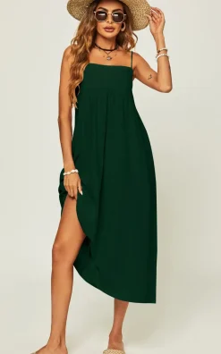 Slip Dress In Dark Green