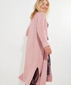 Sloe Joes Rib-Knit Longline Cardigan