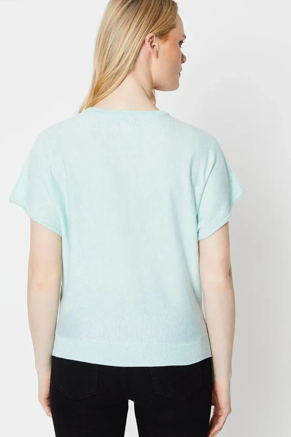 Slouchy V Neck Knitted Tee