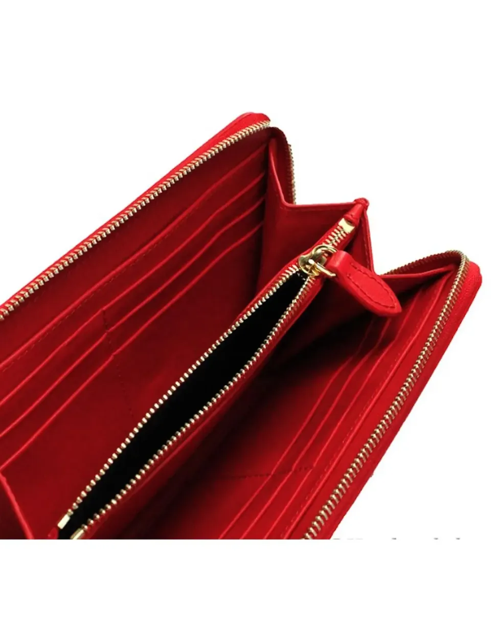 Small Leather Wallet Red