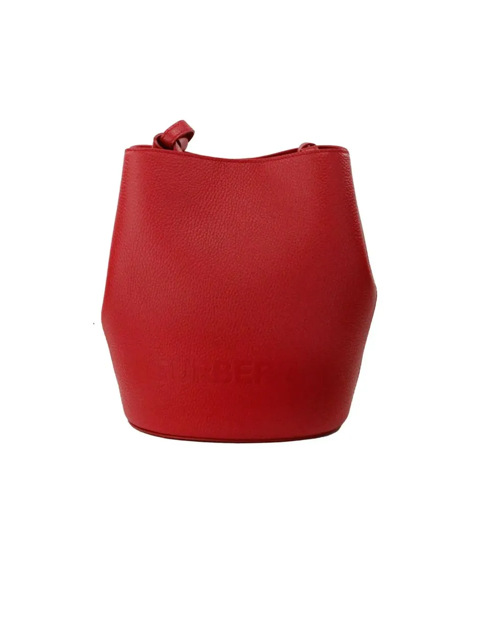 Small Lola Leather Bucket Bag Red