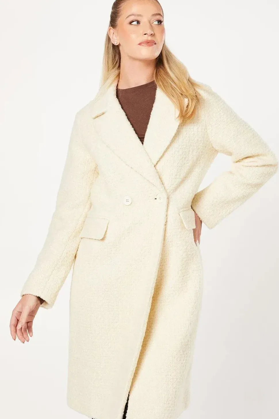 Smart Boucle Double Breasted Coat