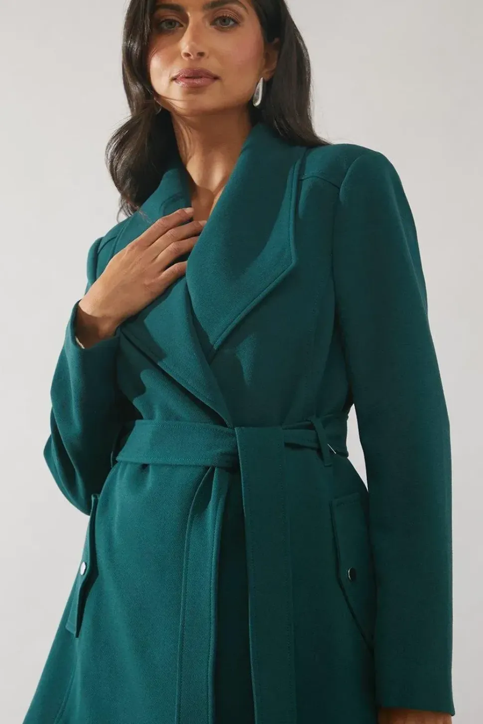 Smart Short Belted Wrap Coat