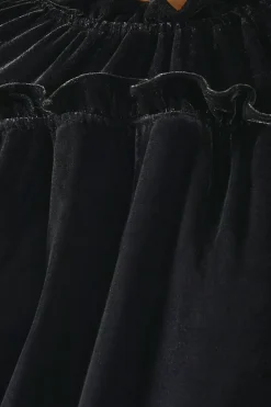 Smock Tiered Velvet Dress