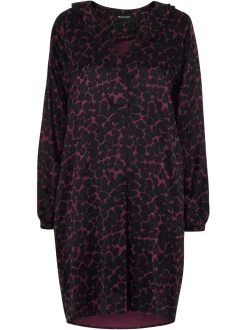 Smudge Animal Frill Dress-Animal Print
