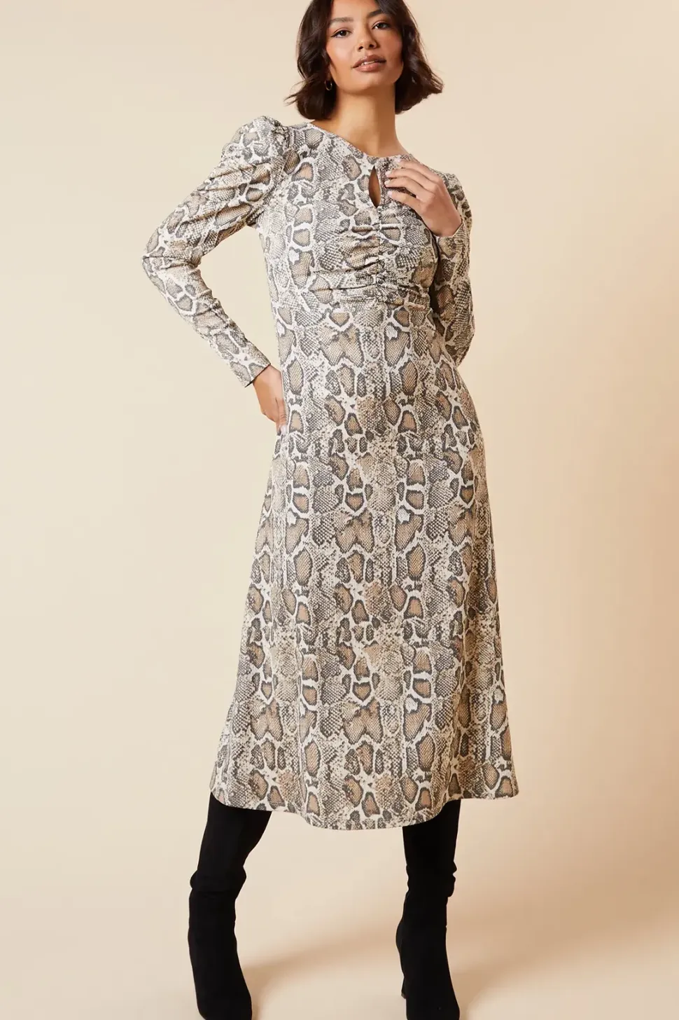 Snake Keyhole Midi Dress