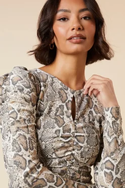 Snake Keyhole Midi Dress