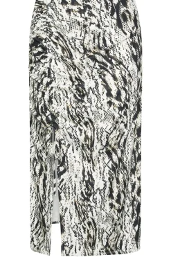 Snake Print Ruched Skirt