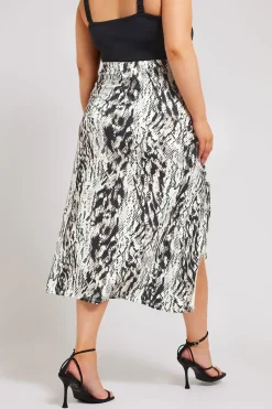 Snake Print Ruched Skirt