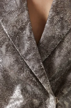 Snake Print Sequin Blazer