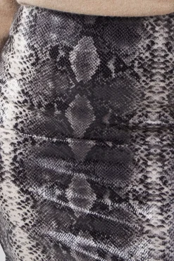 Snake Skin Faux Leather Skirt