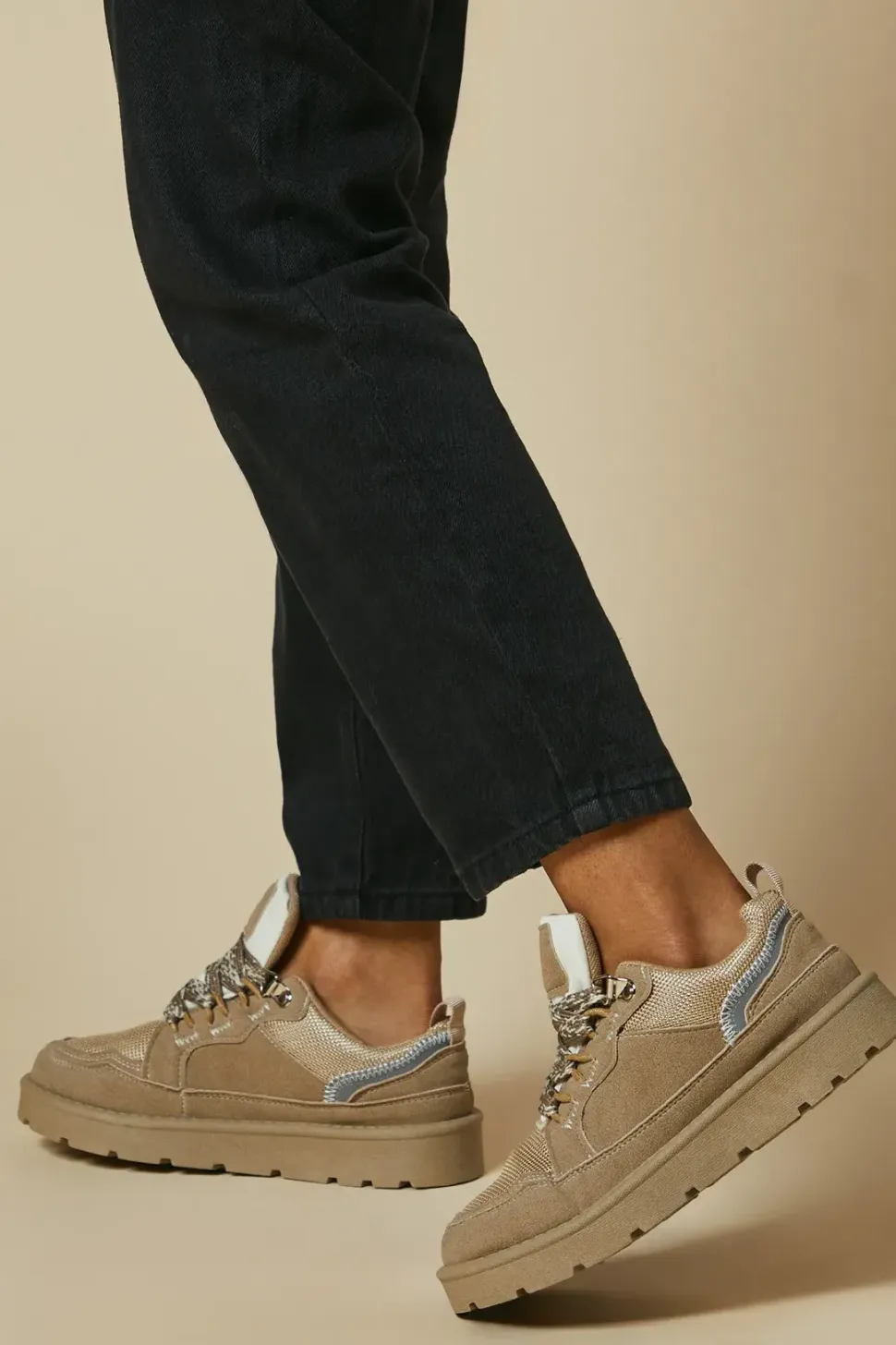 Sofia Faux Suede Lace Up Trainer