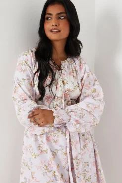 Soft Floral Button Down Belted Mini Dress