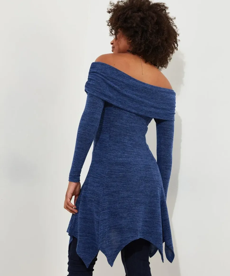 Soft Jersey Slim Fit Bardot Tunic