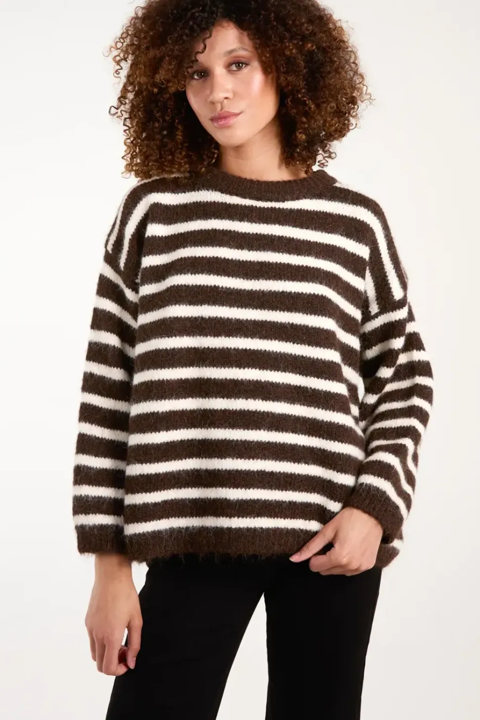 Soft Knit Round Neck Stripe Jumper