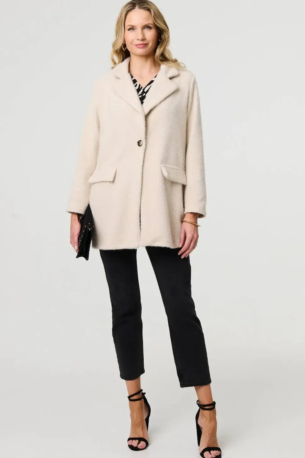 Soft Texture Pocket Detail Blazer Jacket