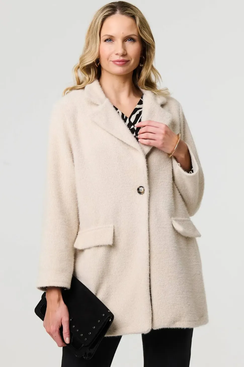 Soft Texture Pocket Detail Blazer Jacket