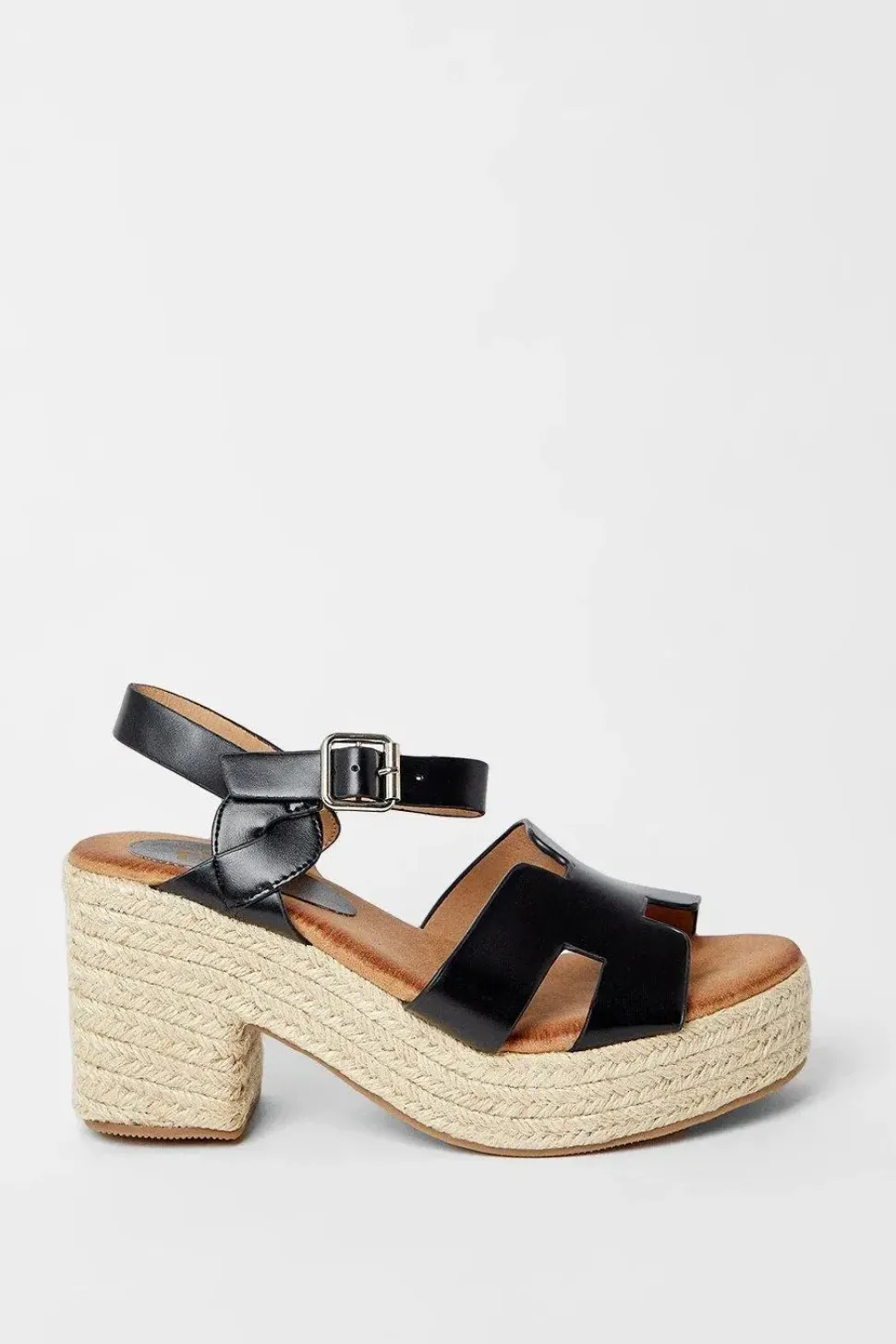 Soleil Platform Espadrille Covered Block Heeled Sandals