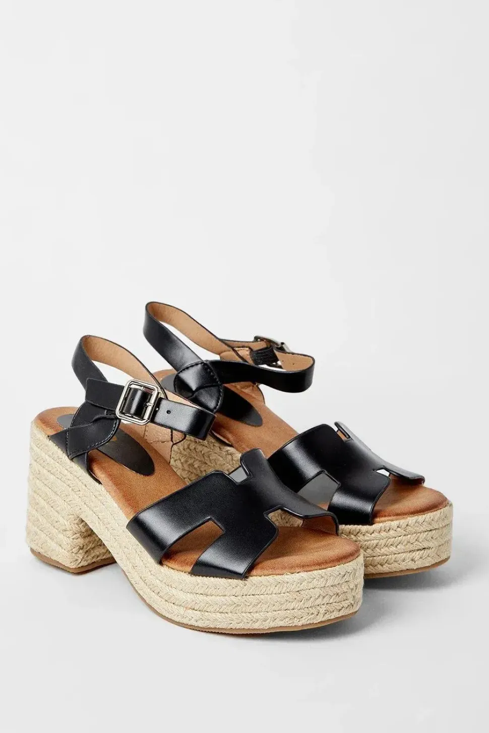 Soleil Platform Espadrille Covered Block Heeled Sandals