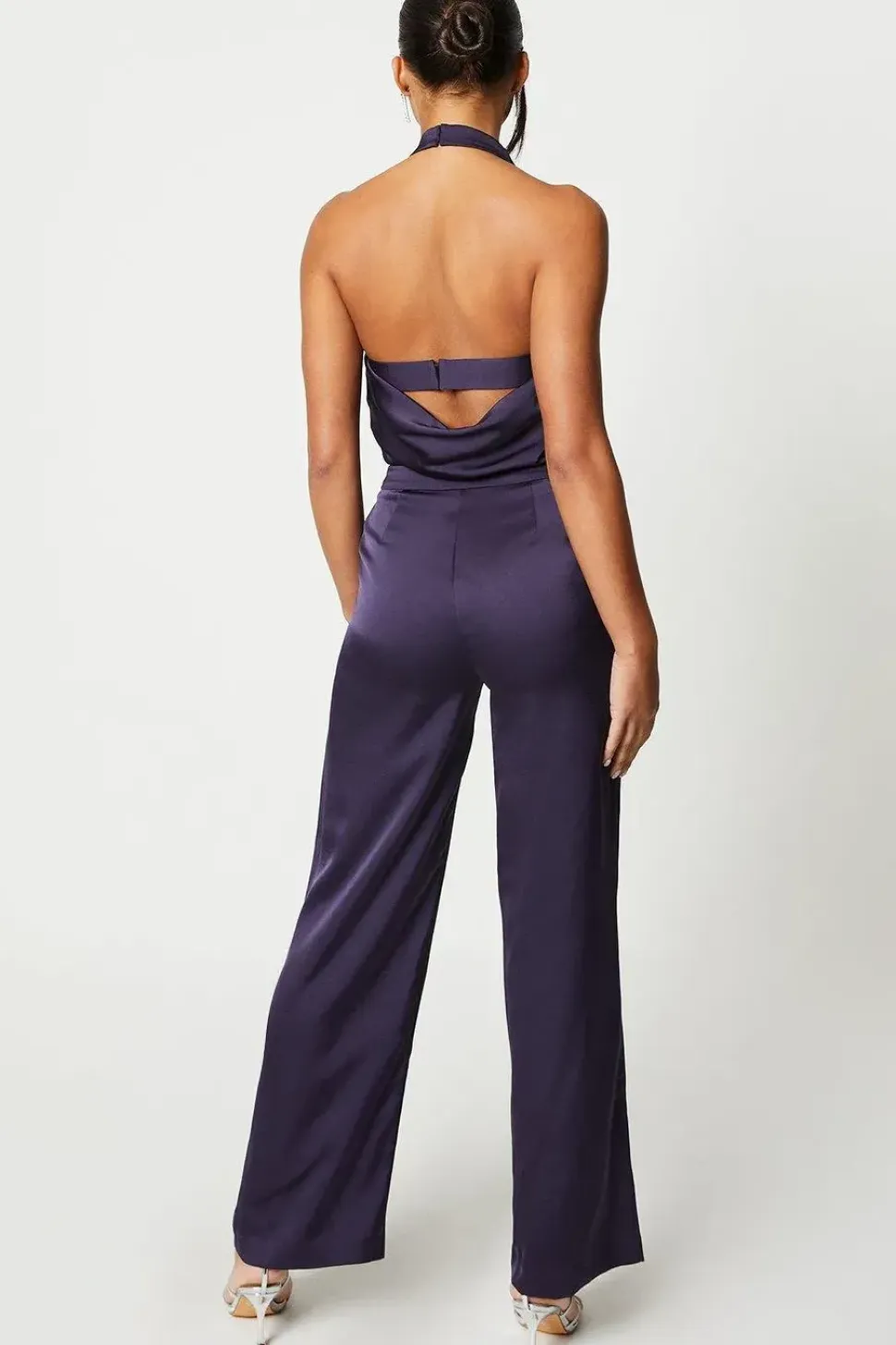 Sophie Habboo Satin Cowl Neck Jumpsuit