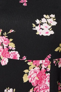 Spaced Floral Long Sleeve Midi Dress