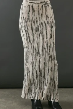 Space Dye Knitted Midaxi Skirt