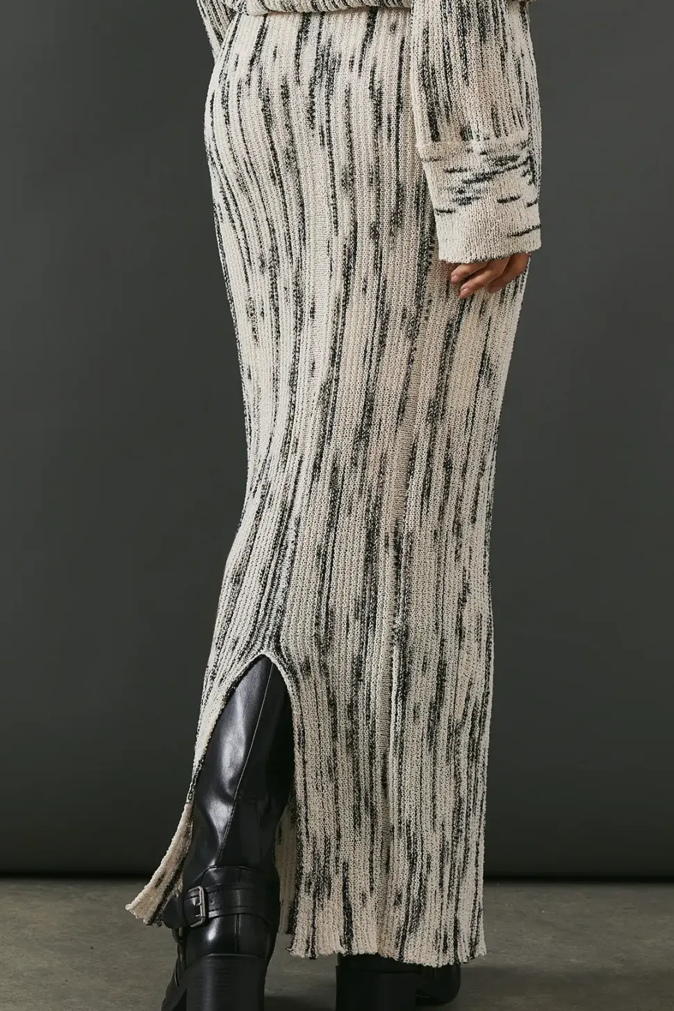 Space Dye Knitted Midaxi Skirt