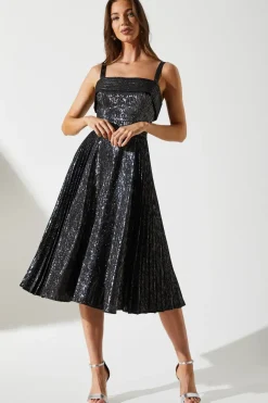 Sparkle Jacquard Midi Wedding Guest Dress