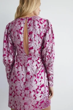 Sparkle Jacquard Wrap Mini Dress