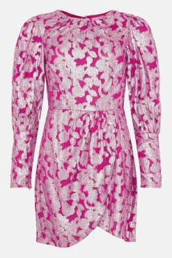 Sparkle Jacquard Wrap Mini Dress
