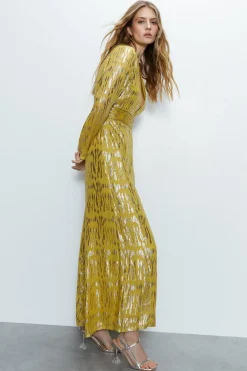 Sparkle Plunge Wide Leg Jumpsuit