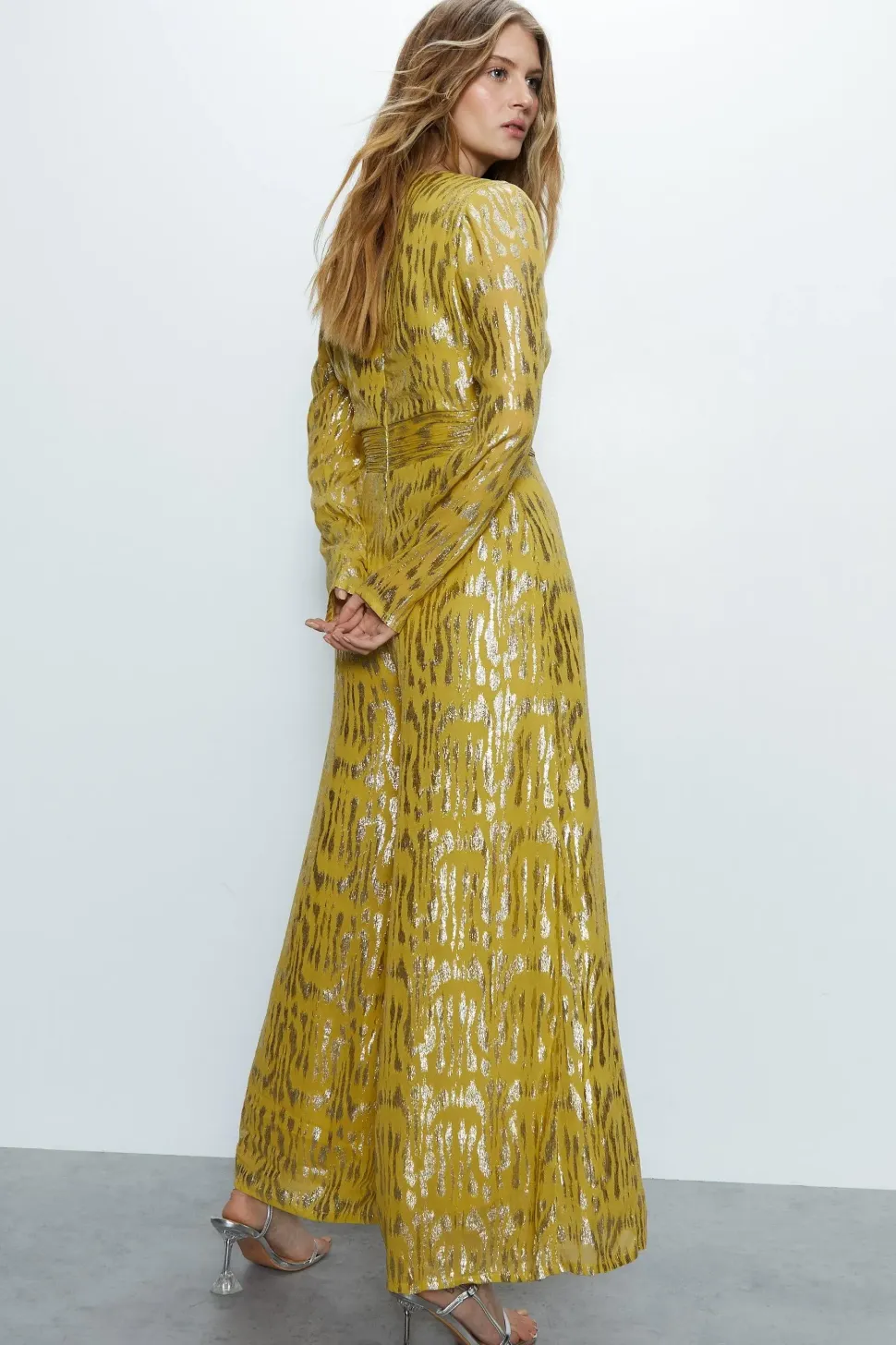 Sparkle Plunge Wide Leg Jumpsuit