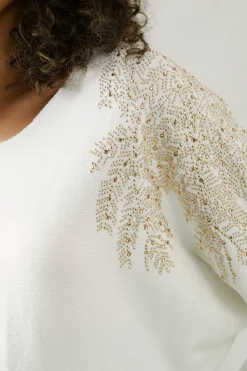 Sparkle Shoulder Detail Crew Neck Jumper