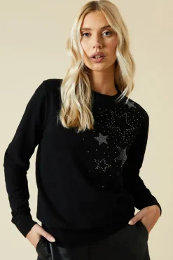 Sparkle Star Shoulder Christmas Jumper