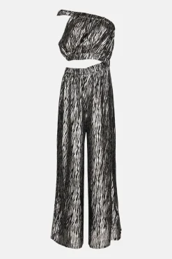 Sparkle Zebra Asymmetric Jumpsuit