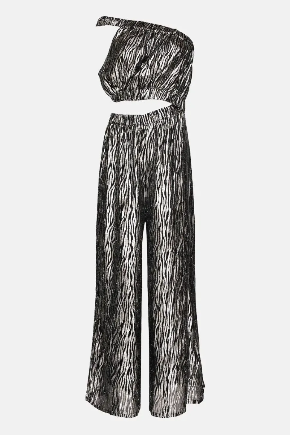 Sparkle Zebra Asymmetric Jumpsuit