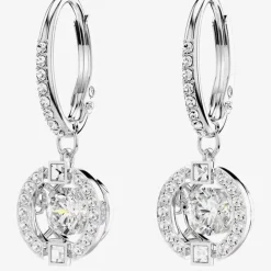 Sparkling Dance White Crystal Dropper Earrings 5504652