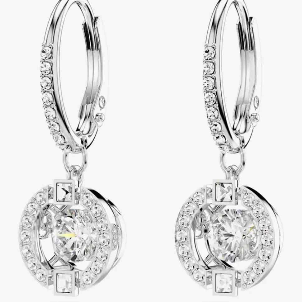Sparkling Dance White Crystal Dropper Earrings 5504652