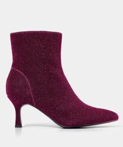 Sparkling Knitted Low-Mid Heel Ankle Boots