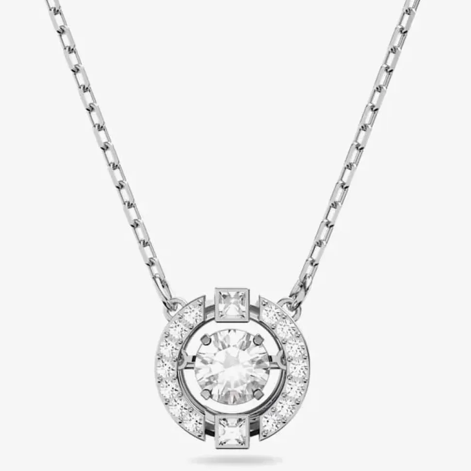 Sparkling Silver Dancing Crystal Necklace 5286137