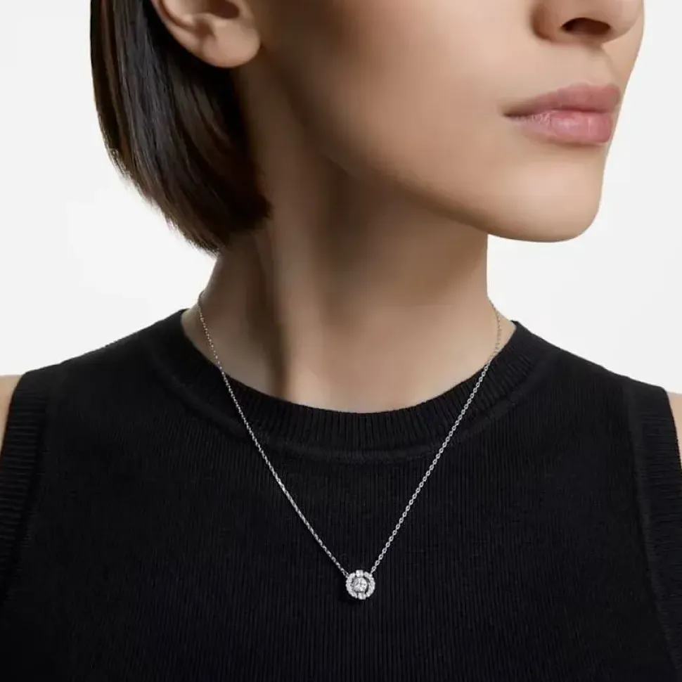 Sparkling Silver Dancing Crystal Necklace 5286137