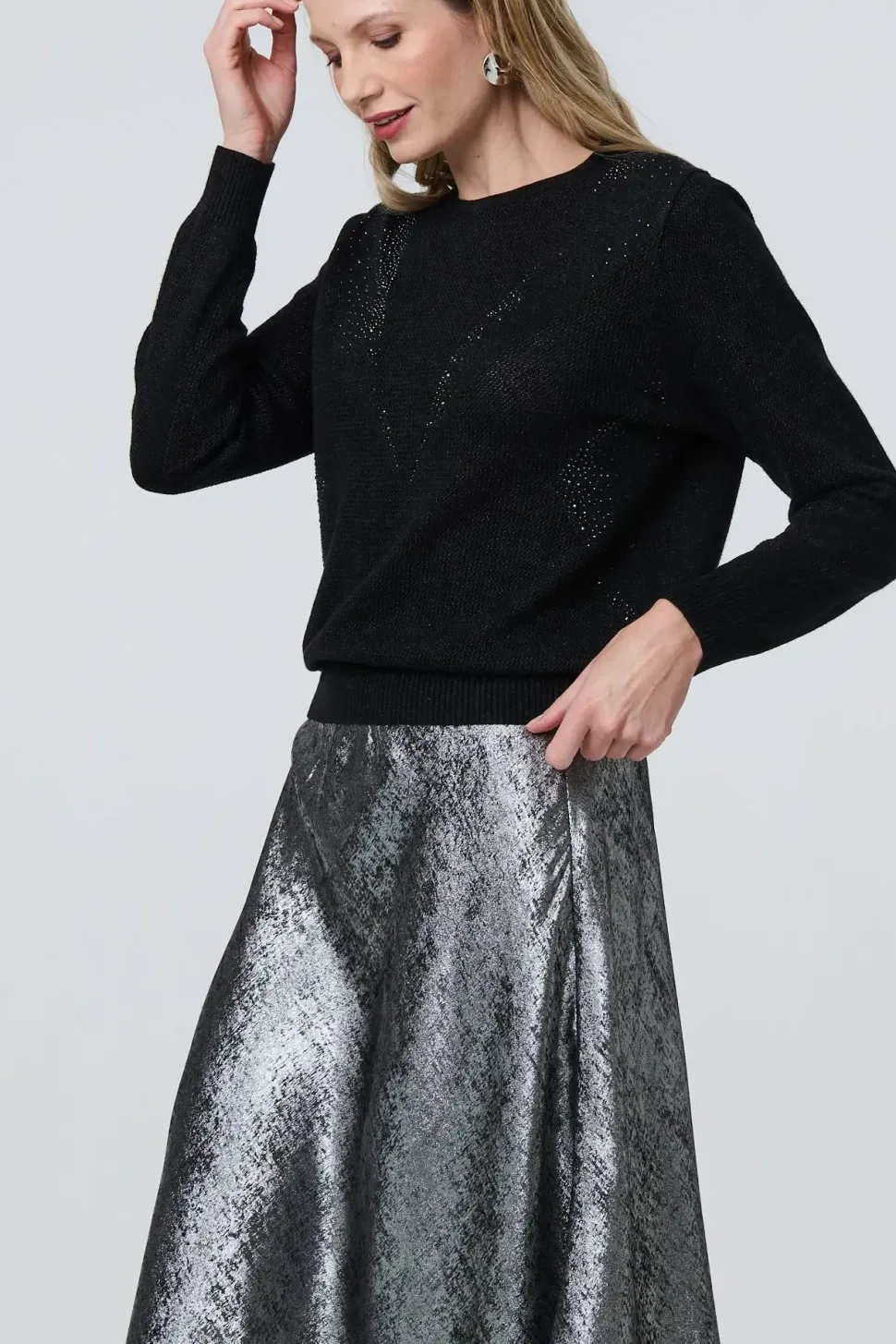 Sparkly Fine Knit Slim Jumper