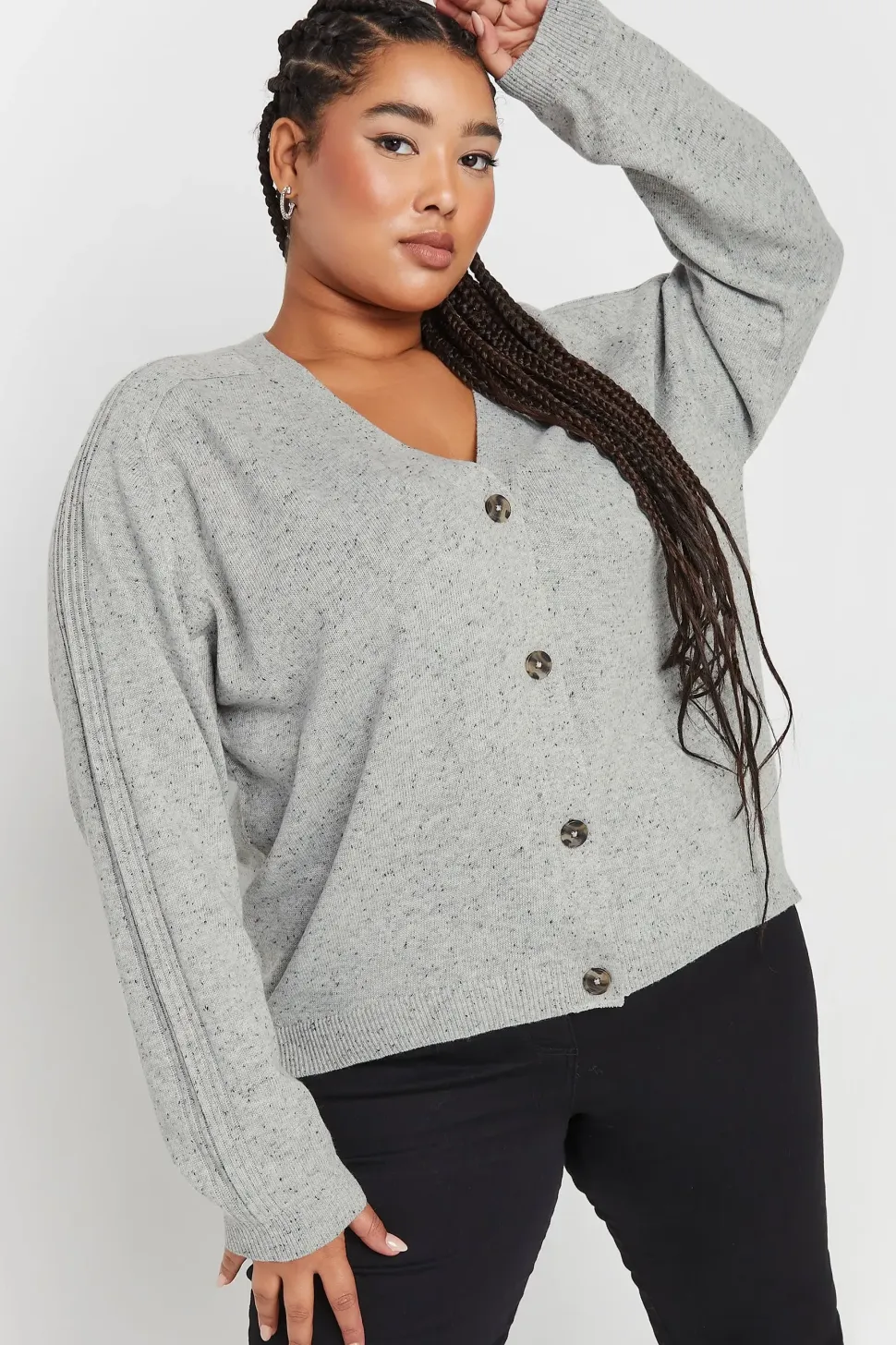 Speckled Button Through Cardigan