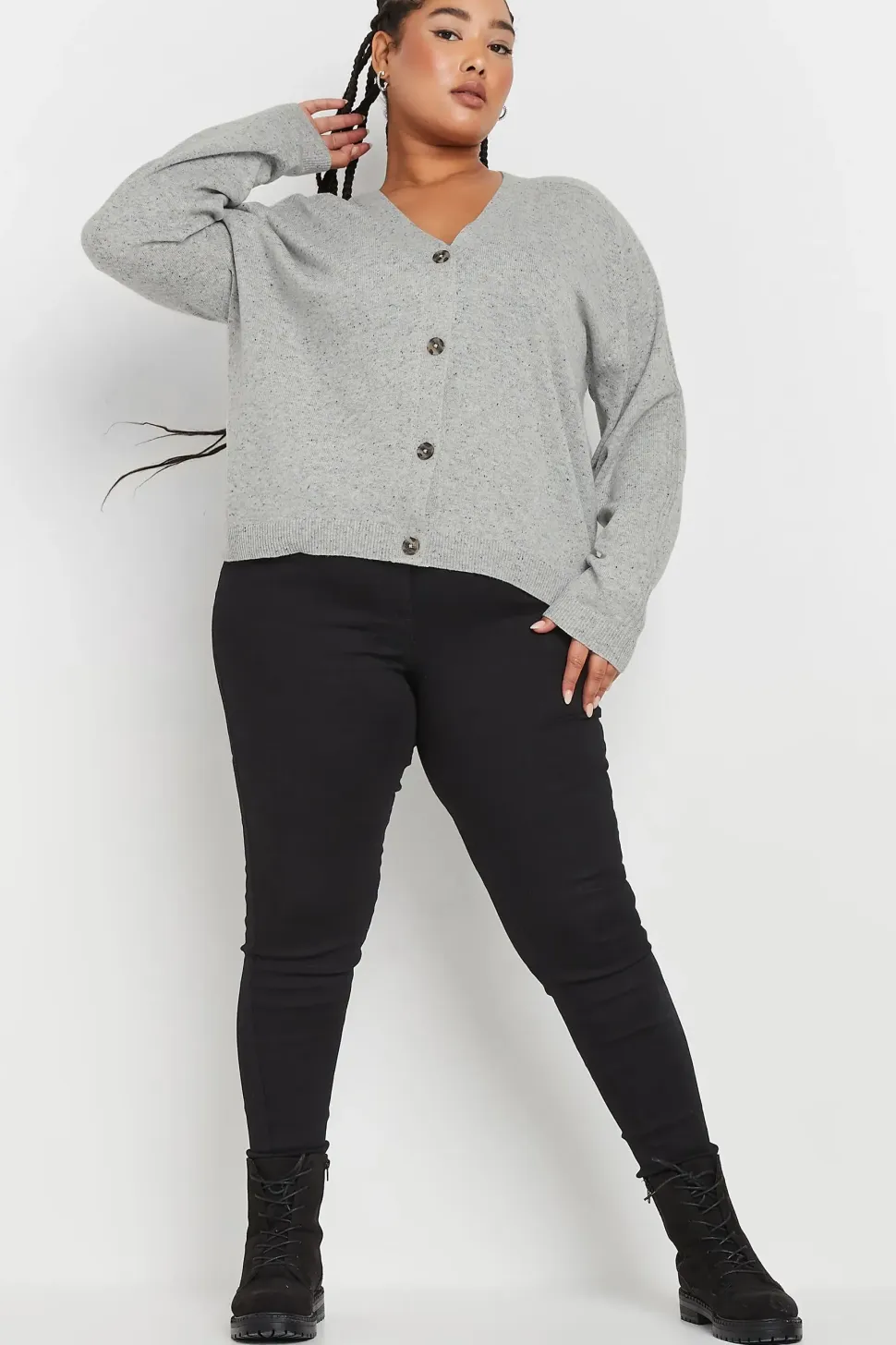 Speckled Button Through Cardigan