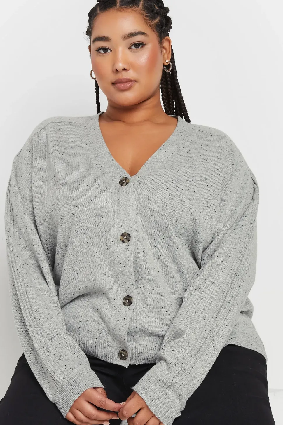 Speckled Button Through Cardigan