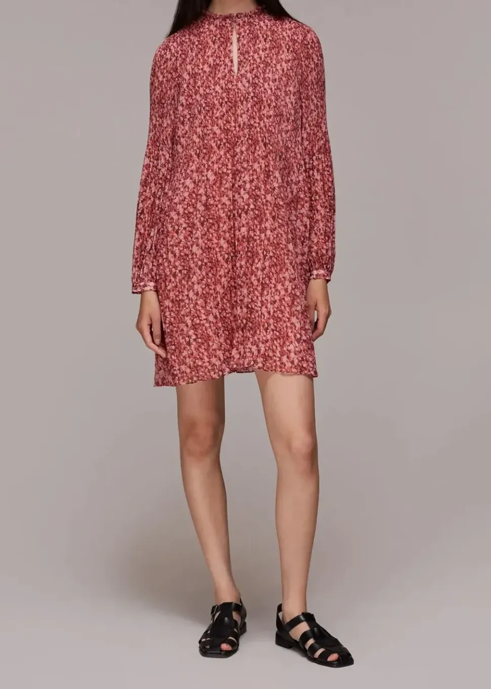 Speckled Fleck Plisse Dress-Printed
