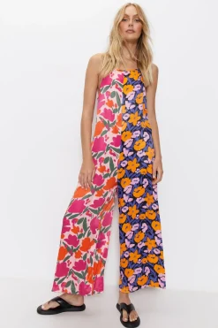 Splice Bright Floral Strappy Jumpsuit