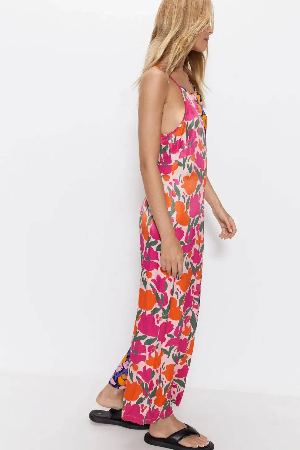 Splice Bright Floral Strappy Jumpsuit