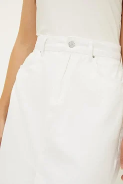 Split Denim Midi Skirt