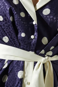Spot Contrast Collar Dress